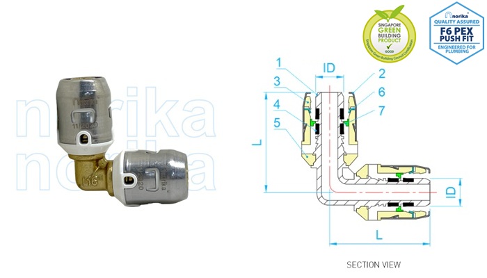 PEX Push-Fit Equal Elbow (Type F6)